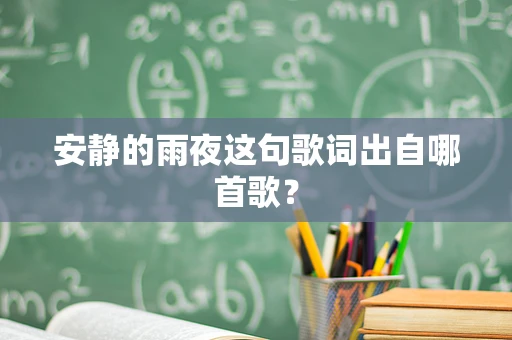 安静的雨夜这句歌词出自哪首歌？