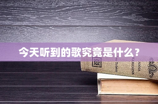 今天听到的歌究竟是什么？