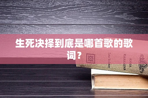 生死决择到底是哪首歌的歌词？