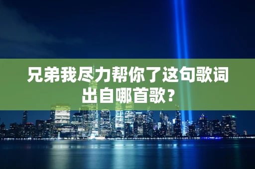 兄弟我尽力帮你了这句歌词出自哪首歌？