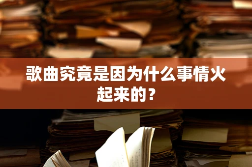 歌曲究竟是因为什么事情火起来的？