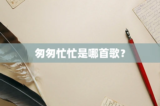 匆匆忙忙是哪首歌？