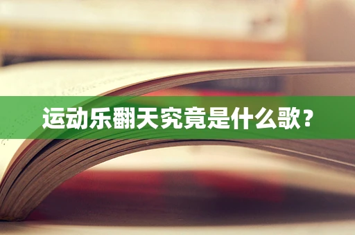运动乐翻天究竟是什么歌？