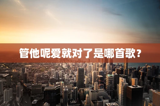 管他呢爱就对了是哪首歌？