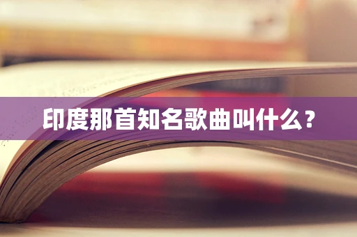 印度那首知名歌曲叫什么？