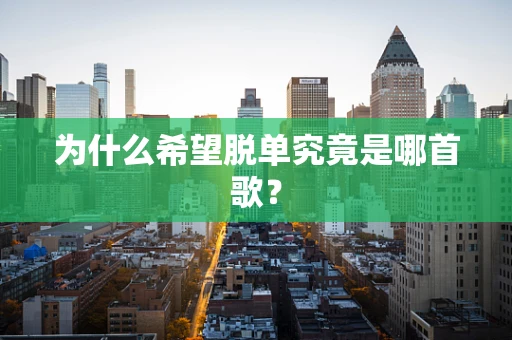 为什么希望脱单究竟是哪首歌？