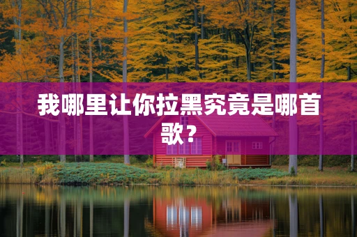 我哪里让你拉黑究竟是哪首歌？