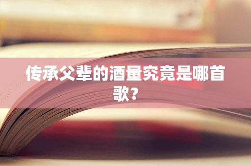 传承父辈的酒量究竟是哪首歌？