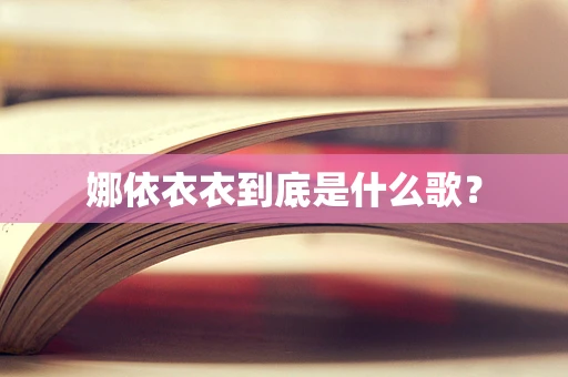 娜依衣衣到底是什么歌？