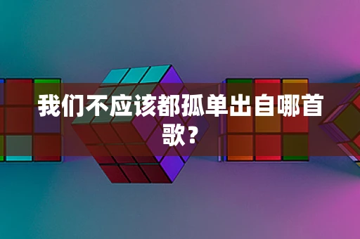 我们不应该都孤单出自哪首歌？