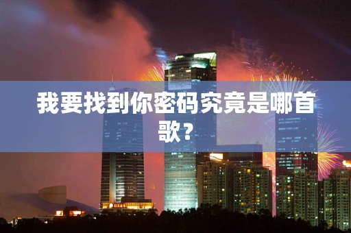 我要找到你密码究竟是哪首歌？