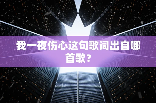 我一夜伤心这句歌词出自哪首歌？