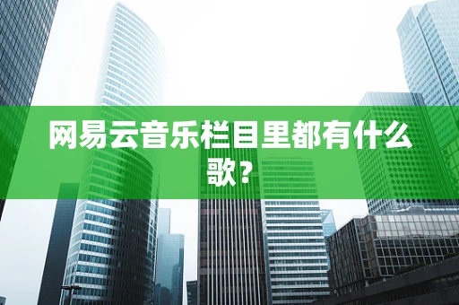 网易云音乐栏目里都有什么歌？