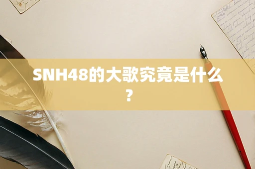 SNH48的大歌究竟是什么？