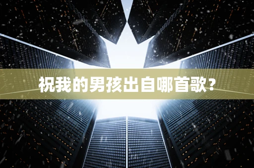 祝我的男孩出自哪首歌？