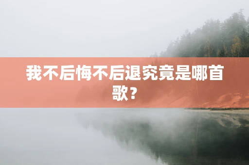 我不后悔不后退究竟是哪首歌？