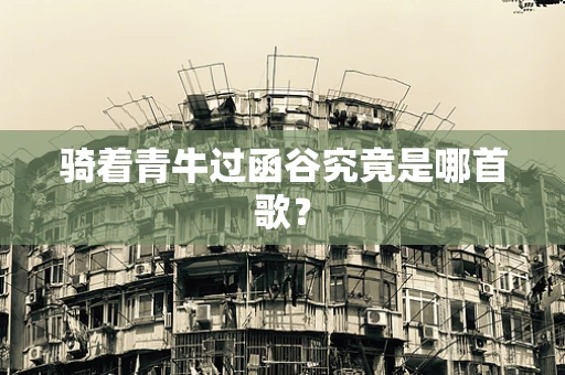 骑着青牛过函谷究竟是哪首歌？
