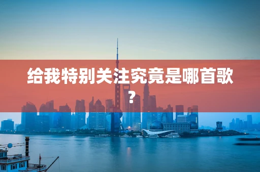 给我特别关注究竟是哪首歌？