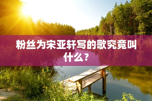 粉丝为宋亚轩写的歌究竟叫什么？