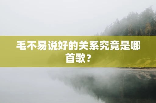 毛不易说好的关系究竟是哪首歌？