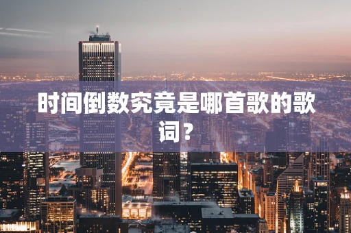 时间倒数究竟是哪首歌的歌词？