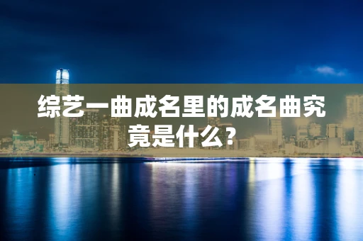 综艺一曲成名里的成名曲究竟是什么？