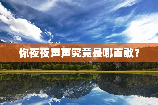 你夜夜声声究竟是哪首歌？