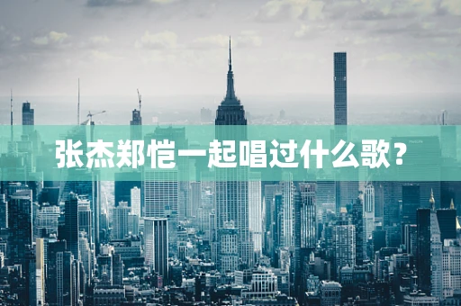 张杰郑恺一起唱过什么歌？
