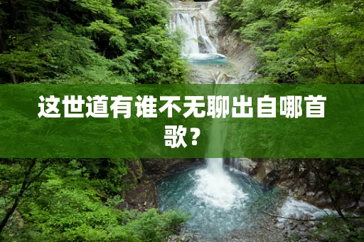这世道有谁不无聊出自哪首歌？