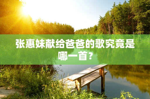 张惠妹献给爸爸的歌究竟是哪一首？