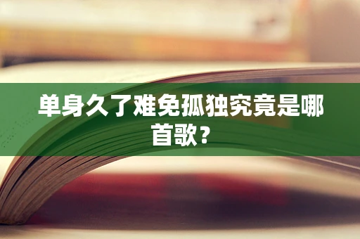 单身久了难免孤独究竟是哪首歌？
