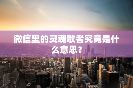 微信里的灵魂歌者究竟是什么意思？