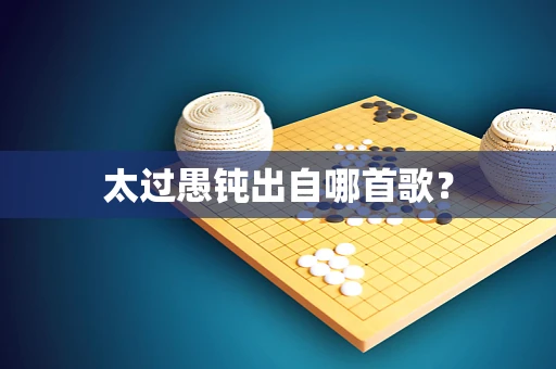 太过愚钝出自哪首歌？