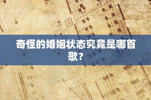 奇怪的婚姻状态究竟是哪首歌？