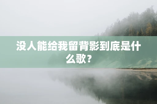 没人能给我留背影到底是什么歌？