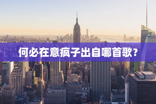 何必在意疯子出自哪首歌？