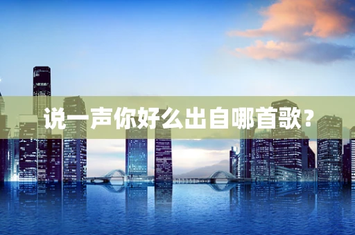 说一声你好么出自哪首歌？