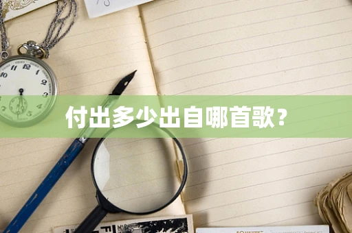 付出多少出自哪首歌？