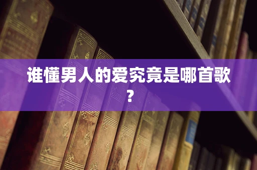 谁懂男人的爱究竟是哪首歌？