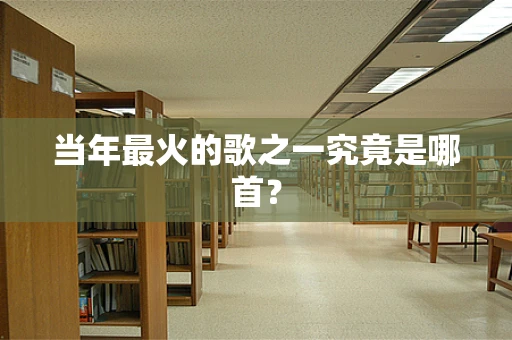 当年最火的歌之一究竟是哪首？