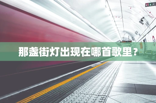 那盏街灯出现在哪首歌里？