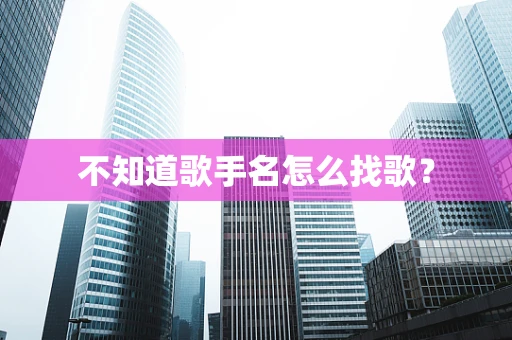 不知道歌手名怎么找歌？